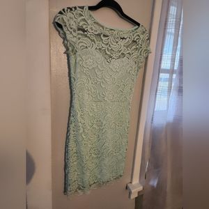 Mint green lace dress